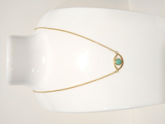 Pura Vida Jewelry - Pura Vida Pendant Necklace Turquoise Evil Eye Dainty Gold Tone 18" Long